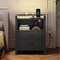 Nightstand with LED Lights and Charging Station, End Side Table with 2 Drawers and Open Storage, Black